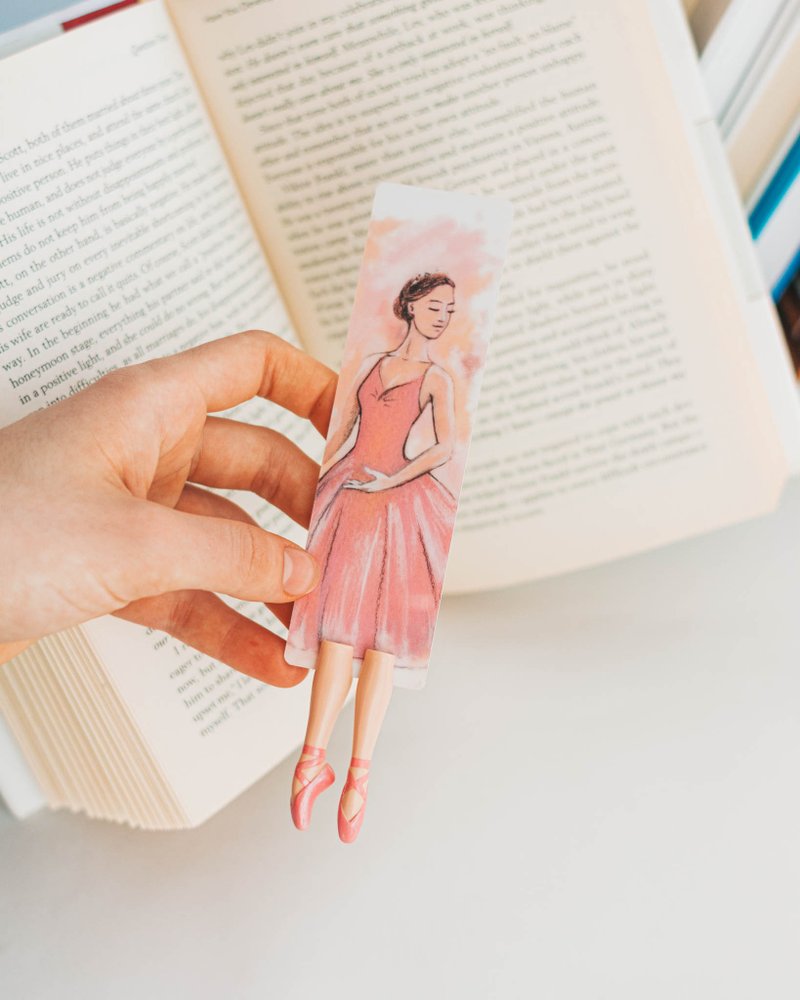 New Ballerina Bookmark Gift for Girl (Pink) - 书签 - 粘土 粉红色