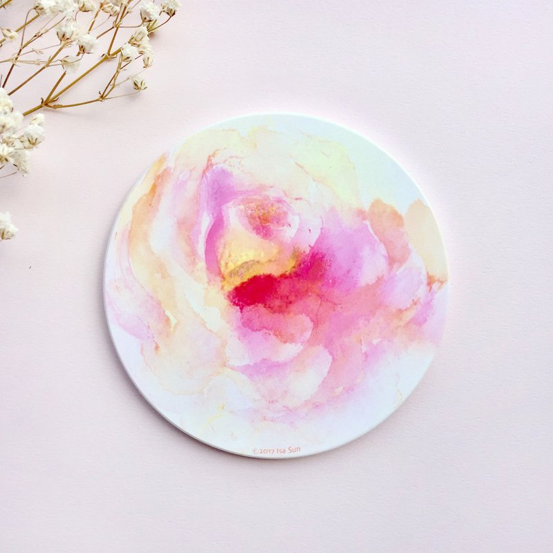 少女花 陶瓷杯垫 - 杯垫 - 瓷 粉红色