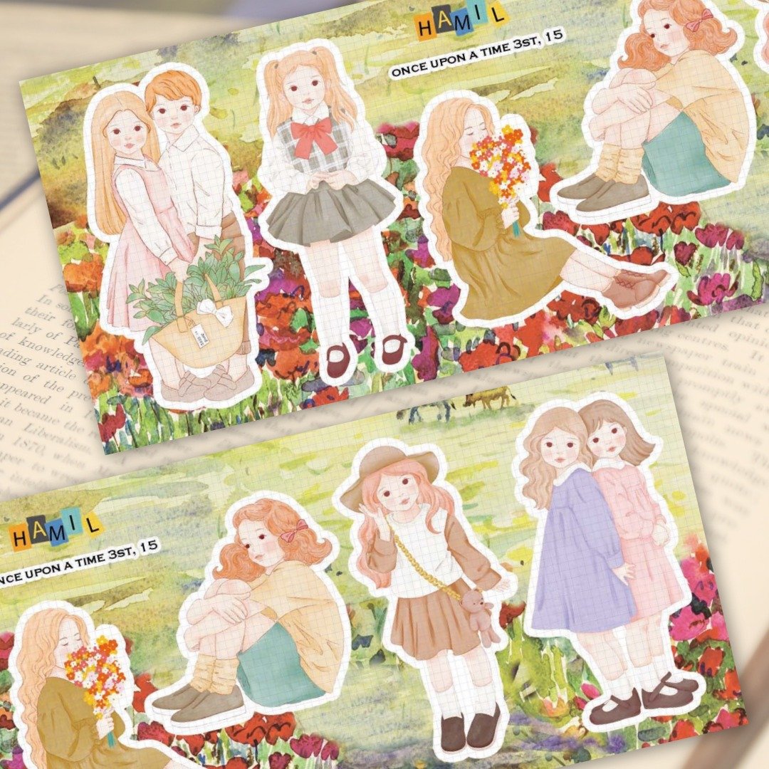 once upon a time 3 ver15 (hamil) 复古女孩仕女人物贴纸 - 贴纸 - 纸 多色
