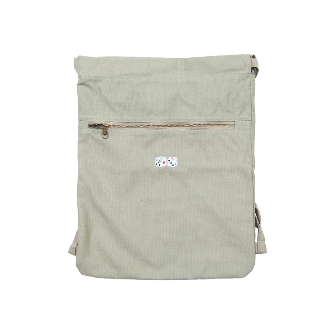 For Father's Day gifts. Dice embroidery knapsack Tcollector - 后背包/双肩包 - 棉 卡其色