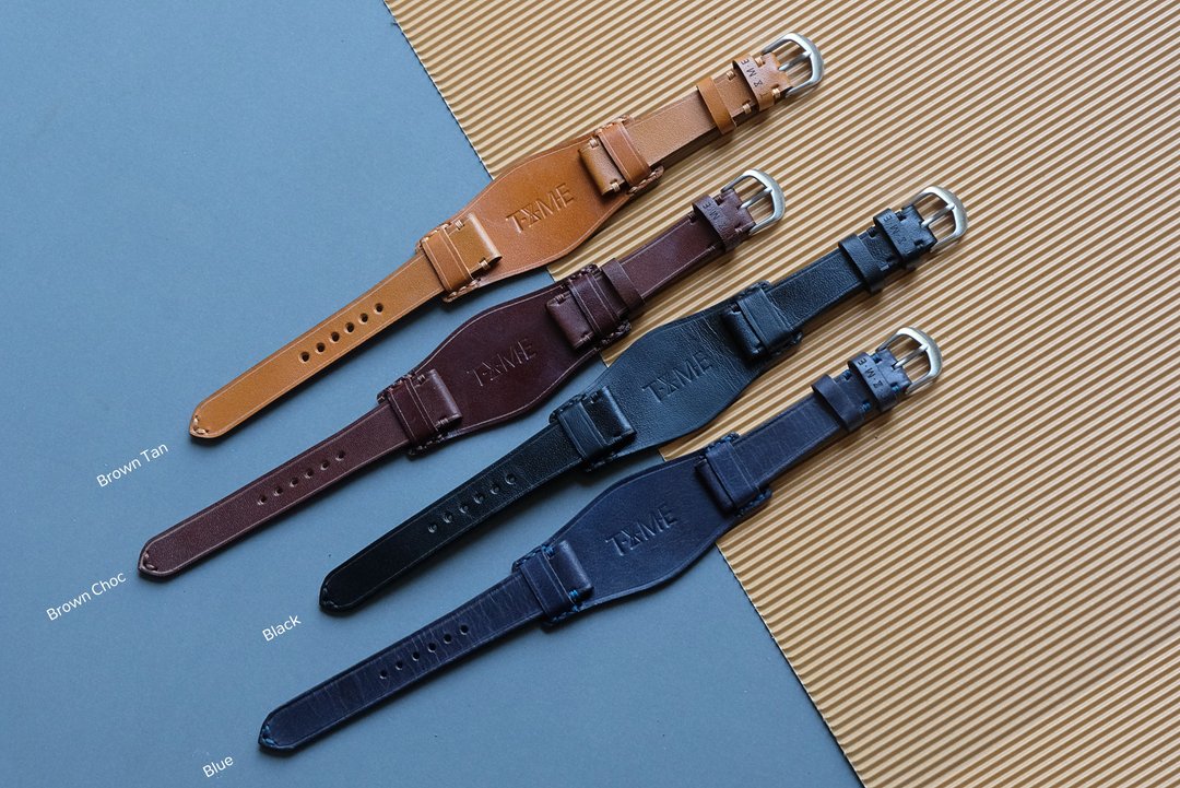 The handicraft leather watch strap, RUFE model, is a full bund pad leather strap - 表带 - 真皮 咖啡色