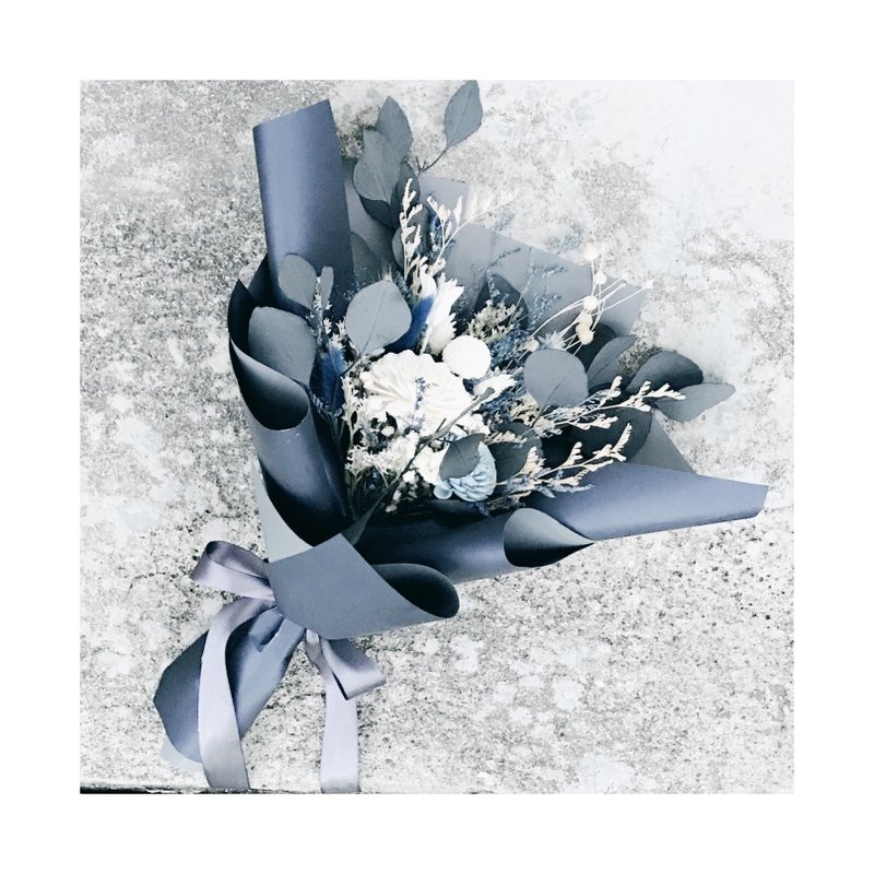 干燥花 【深情 蓝】 | 深蓝缎&干燥花&永生花&不凋花 - 干燥花/捧花 - 植物．花 