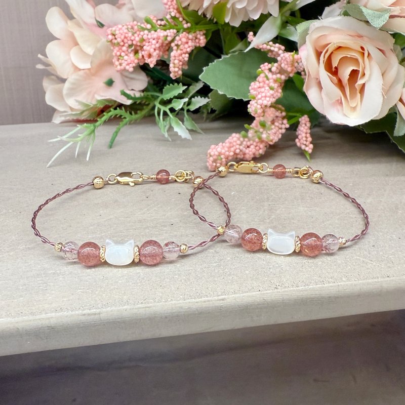 恋曜富心 柔光守护  爱与财兼得 邻手作 - 手链/手环 - 水晶 红色