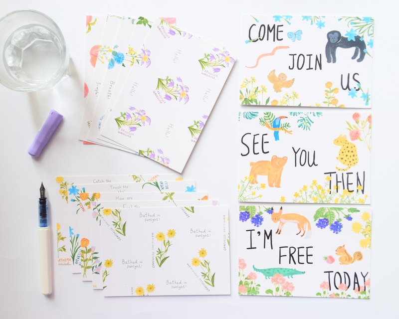 限定福袋 - 花园明信片 全套13张 - 卡片/明信片 - 纸 多色