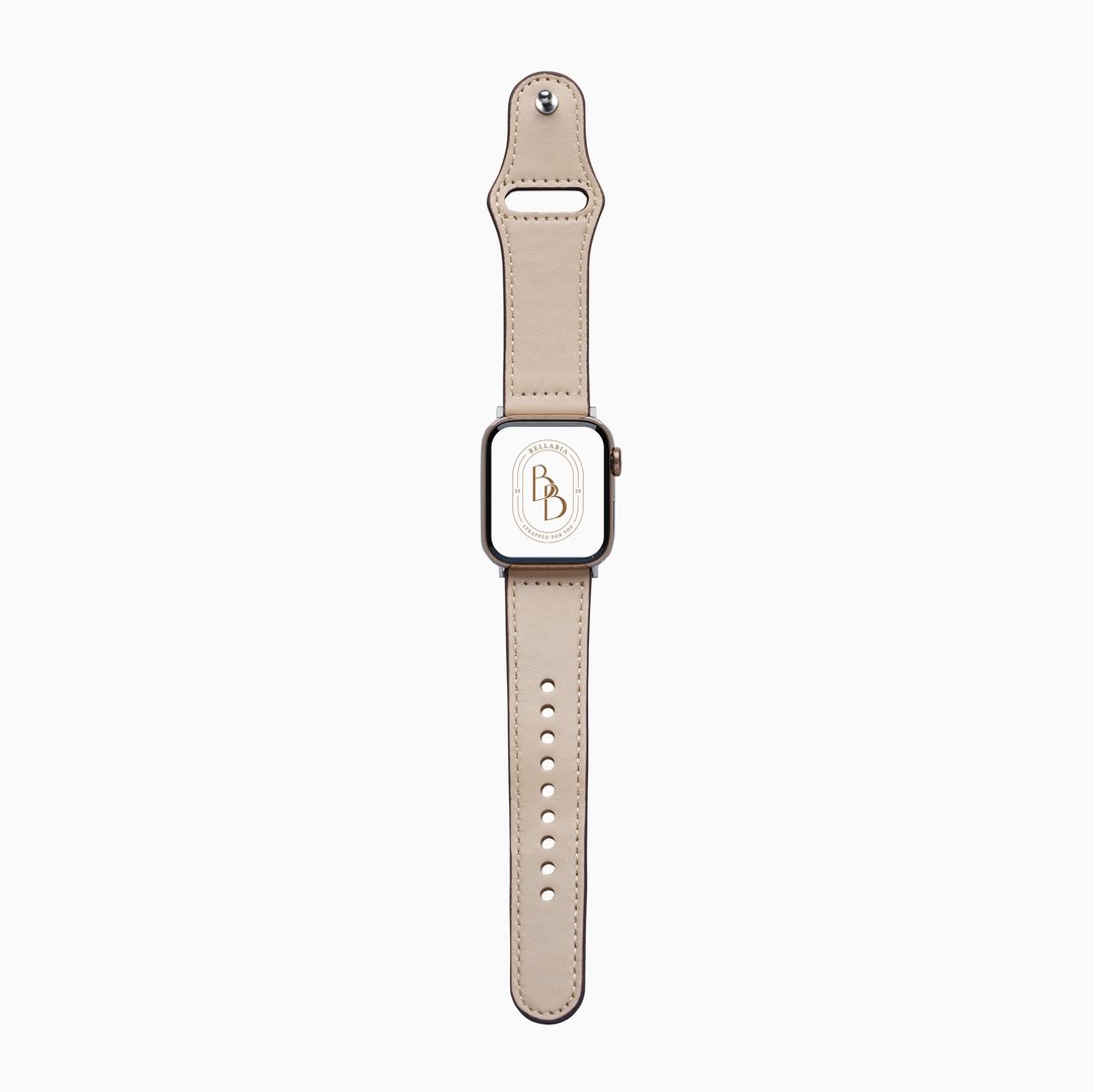 Apple Watch 典雅扣式系列 杏色 真皮表带 S8/7/6/5/4/3/2/1/SE - 表带 - 真皮 卡其色