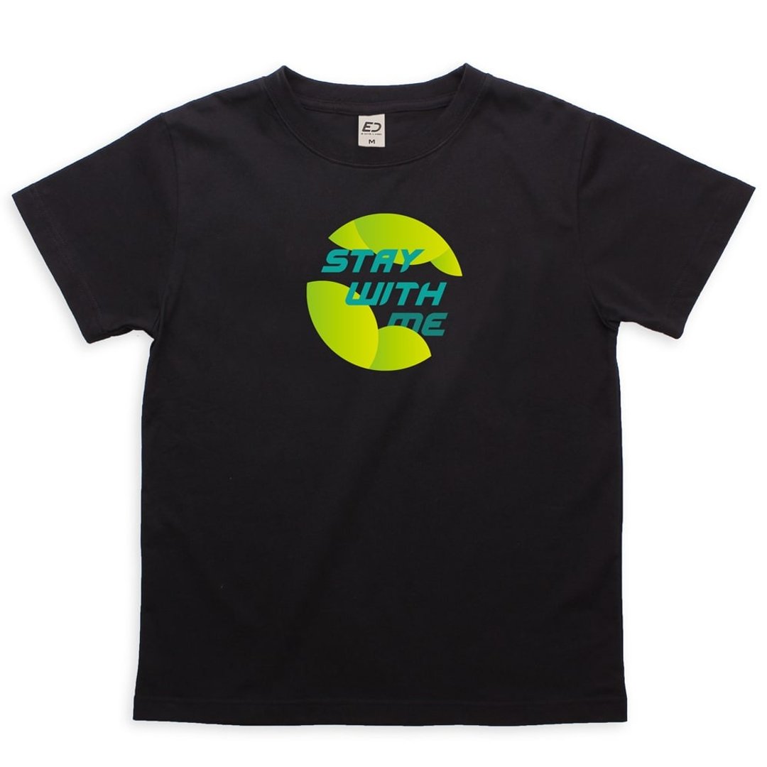 【每人心中都有一首歌】Stay with me 短T/男女T/T-Shirt - 女装 T 恤 - 棉 黑色