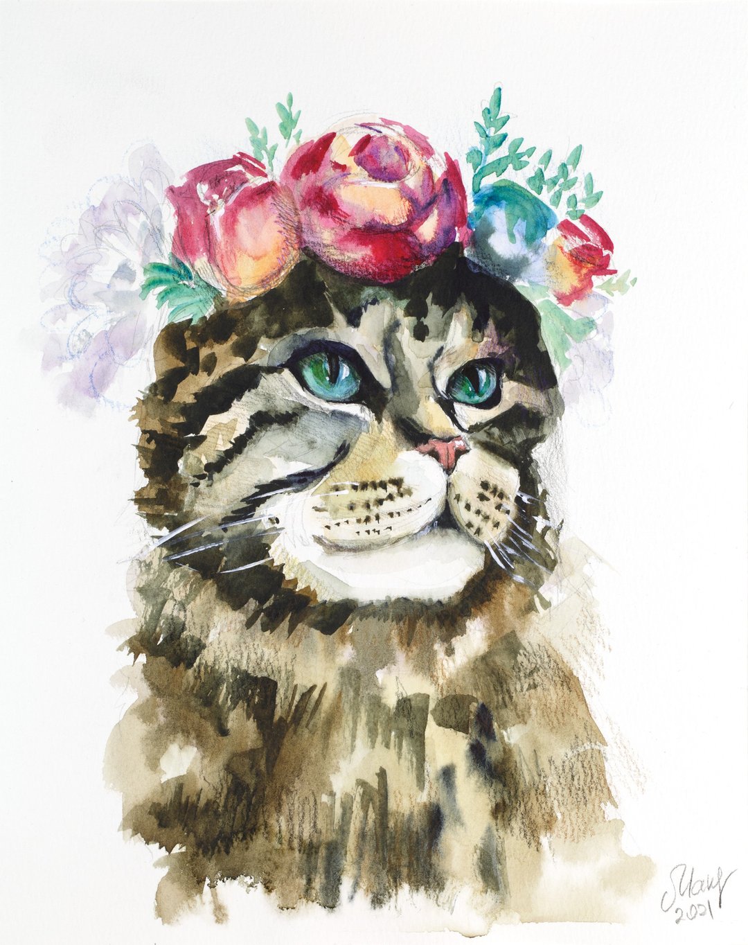 Custom Pet Portrait Original Painting Draw My Pet Paint My Cat Pet Commission - 海报/装饰画/版画 - 纸 多色
