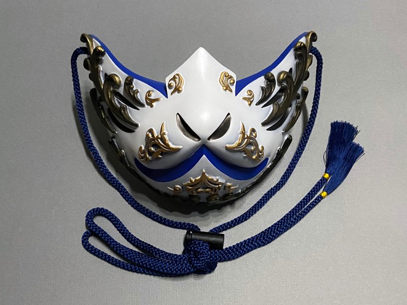 狐狸面具半秒哥德版 白×蓝 - 口罩 - 塑料 白色