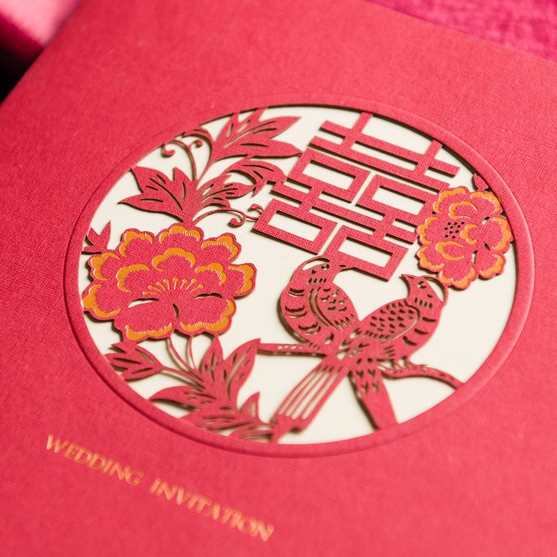双宿双飞 (雷雕莱妮) - 喜帖 - 纸 红色