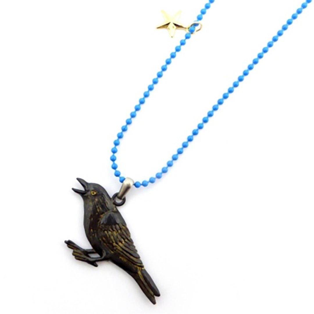 Mr.Crow Hashiboso / Necklace NE328 - 项链 - 其他金属 黑色