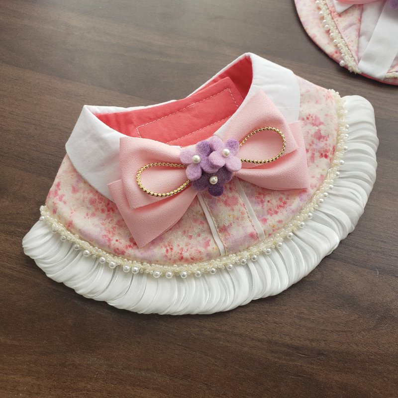 春日洋装款围巾 粉红色 - 项圈/牵绳 - 棉．麻 