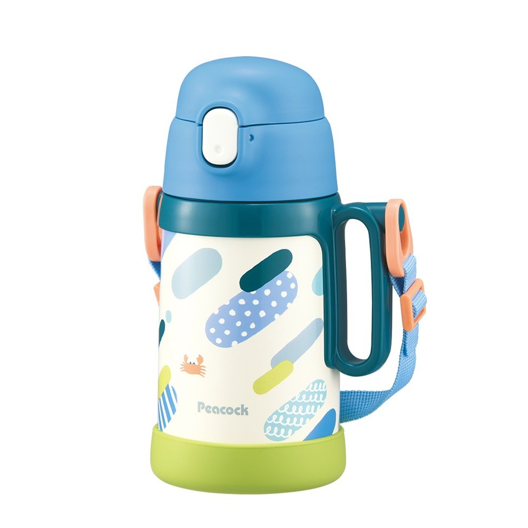 【孔雀 Peacock】490ML 儿童不锈钢保温杯水壶 直饮 + 吸管两用 - 蓝 - 保温瓶/保温杯 - 不锈钢 多色