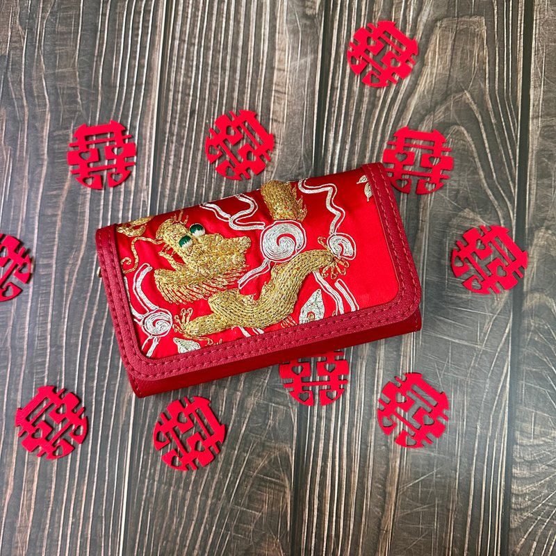 二手裙褂 x 真皮利是袋/小手袋 - 侧背包/斜挎包 - 其他材质 红色