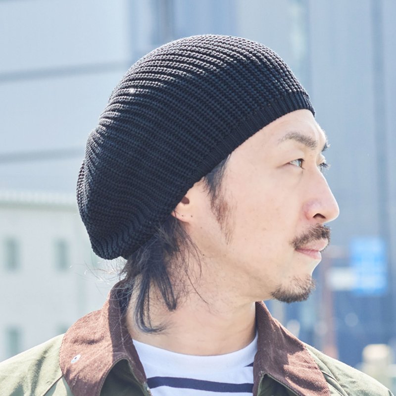 Rankin 慵懒粗编织针织贝雷帽 - 帽子 - 压克力 黑色