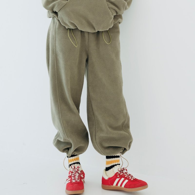 冬季运动风格毛绒绿色休闲裤 / 裤子 - 女装长裤 - 其他材质 蓝色