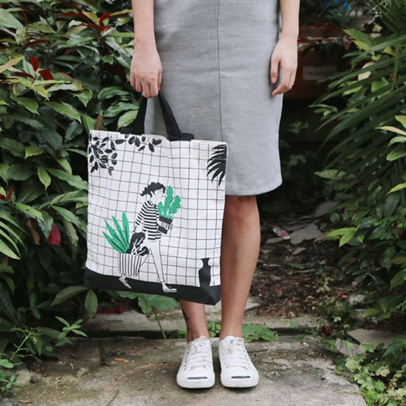 Colour-Up 肩背包/帆布袋/女孩 - 侧背包/斜挎包 - 棉．麻 白色