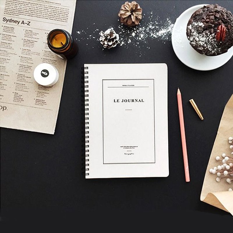 Seeso 时报刊物环装周计划本-象牙白,SSO33552 - 笔记本/手帐 - 纸 白色