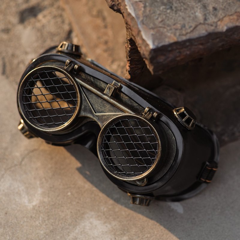 蒸汽朋克 工业 复古 蒸汽朋克 steampunk 网眼镜片 护目镜 风镜 - 眼镜/眼镜框 - 其他金属 咖啡色