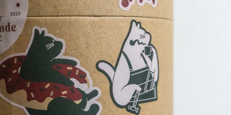 Orlane Made 猫猫设计贴纸 - 贴纸 - 纸 多色