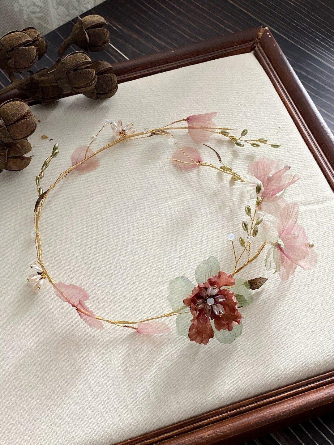 手工新娘饰品 复古纱花 桃乐丝梦境 发圈/发带 - 发饰 - 丝．绢 