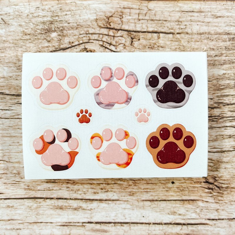 猫掌肉球贴纸包 一包含两张贴纸 - 贴纸 - 纸 