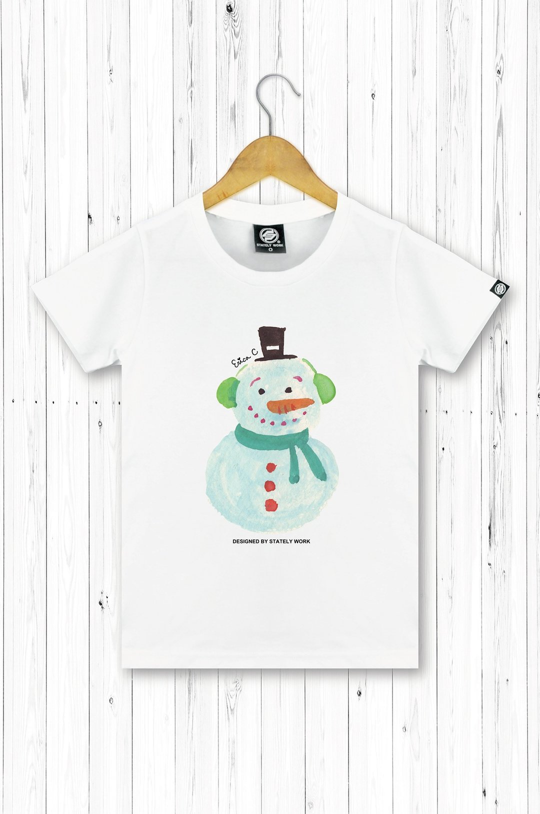 定制化 圣诞雪人手绘T-2XL (TO郑皓儿) - 其他 - 棉．麻 白色