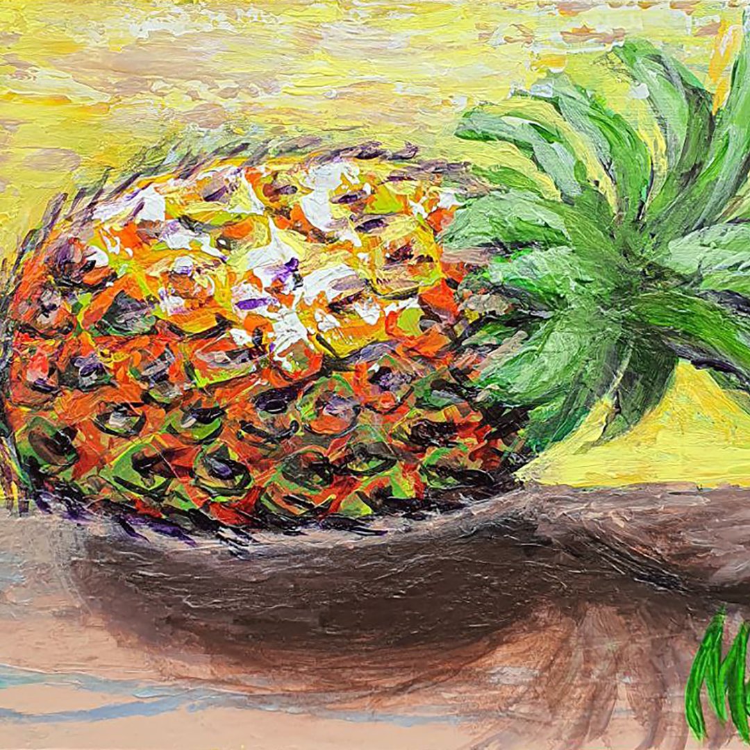 菠萝画凤梨有鳞水果热带植物蔬菜食品水果松树 - 海报/装饰画/版画 - 其他材质 橘色