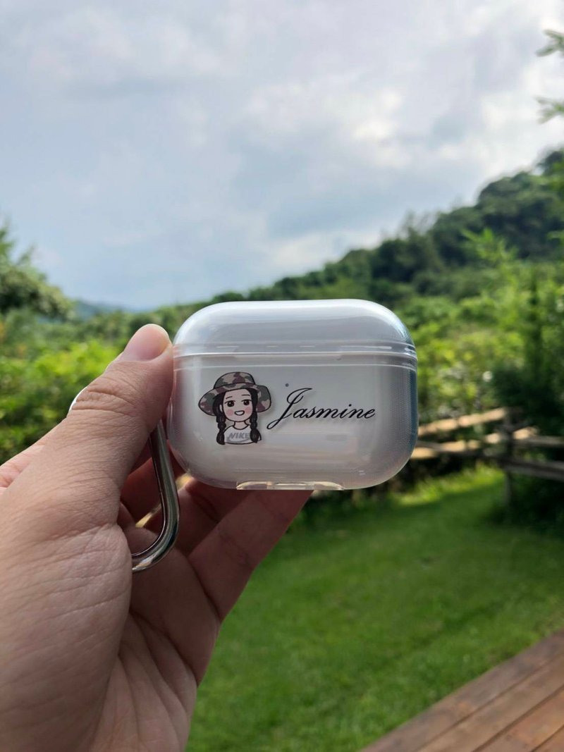 手绘Q版【AirPods Pro】定制化AirPods Pro保护壳  似颜绘礼物 - 耳机收纳 - 其他材质 透明