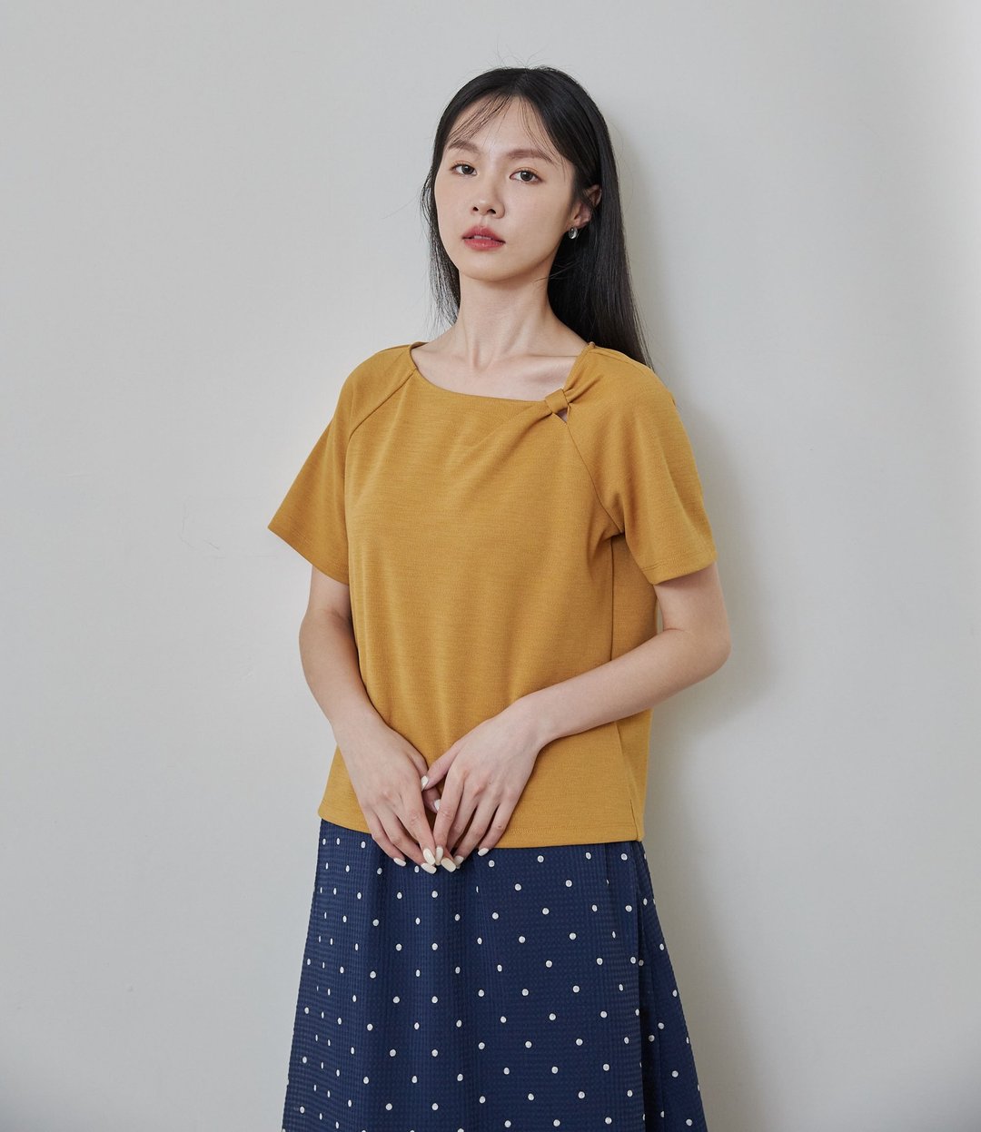 PINKOI ONLY 美结拉克兰袖上衣-芥末 - 女装背心 - 聚酯纤维 黄色