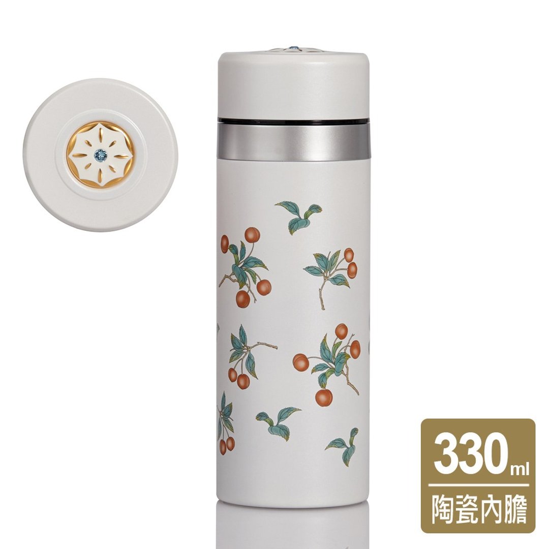 吉星喜果活瓷保温杯 / 鎏金 / 2色 330ml - 保温瓶/保温杯 - 不锈钢 白色