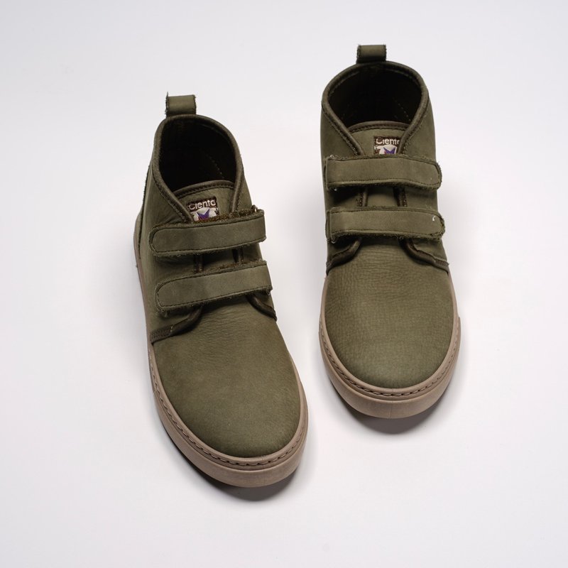 西班牙帆布鞋CIENTA 93883 222军绿色 磨砂皮革 大人魔鬼毡Chukka - 女款休闲鞋 - 真皮 绿色