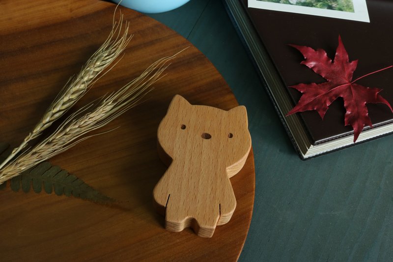 疗愈系木偶 x 呆萌森物-猫  Alice - 玩偶/公仔 - 木头 白色