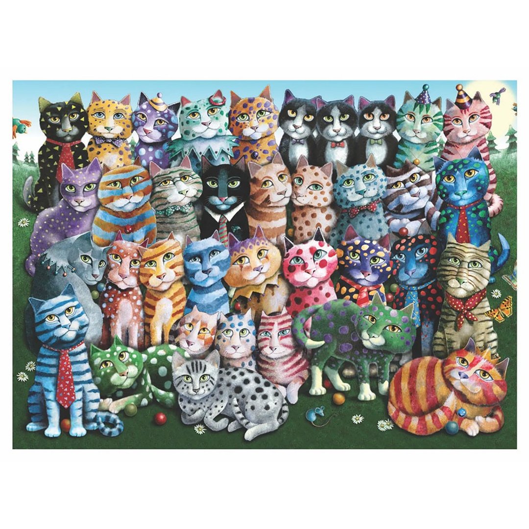 猫咪家庭聚会_拼图_1000片 - 拼图 - 纸 