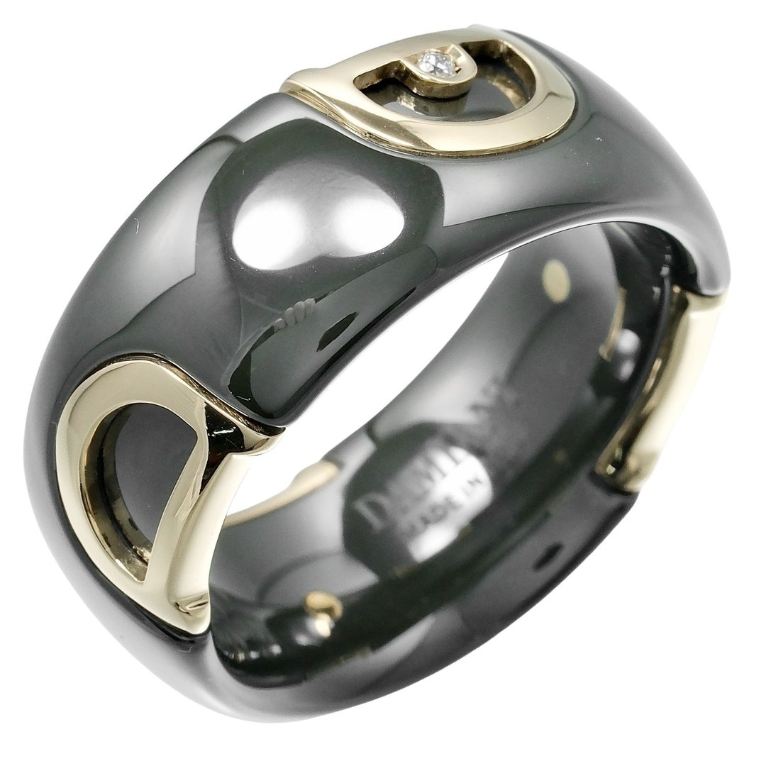 【日本直送】Damiani 戒指 D-Icon 19号 陶瓷 K18黄金 钻石 约10.6g 戒指【二手】A级 - 戒指 - 陶 绿色