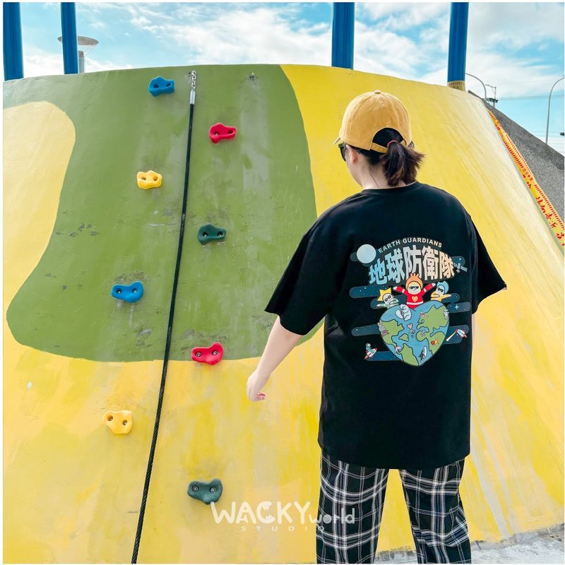 多色可选 守护地球 地球防卫队 T-Shirt 原创 宽松 个性 短袖 - 中性连帽卫衣/T 恤 - 棉．麻 