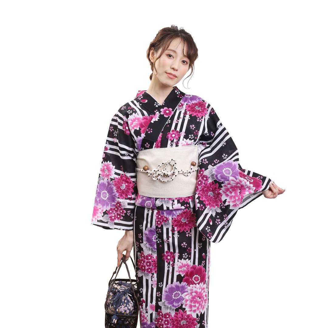 日本 和服 梭织 女性 浴衣 腰封 2件组 F size x22-04 yukata - 其他 - 棉．麻 蓝色