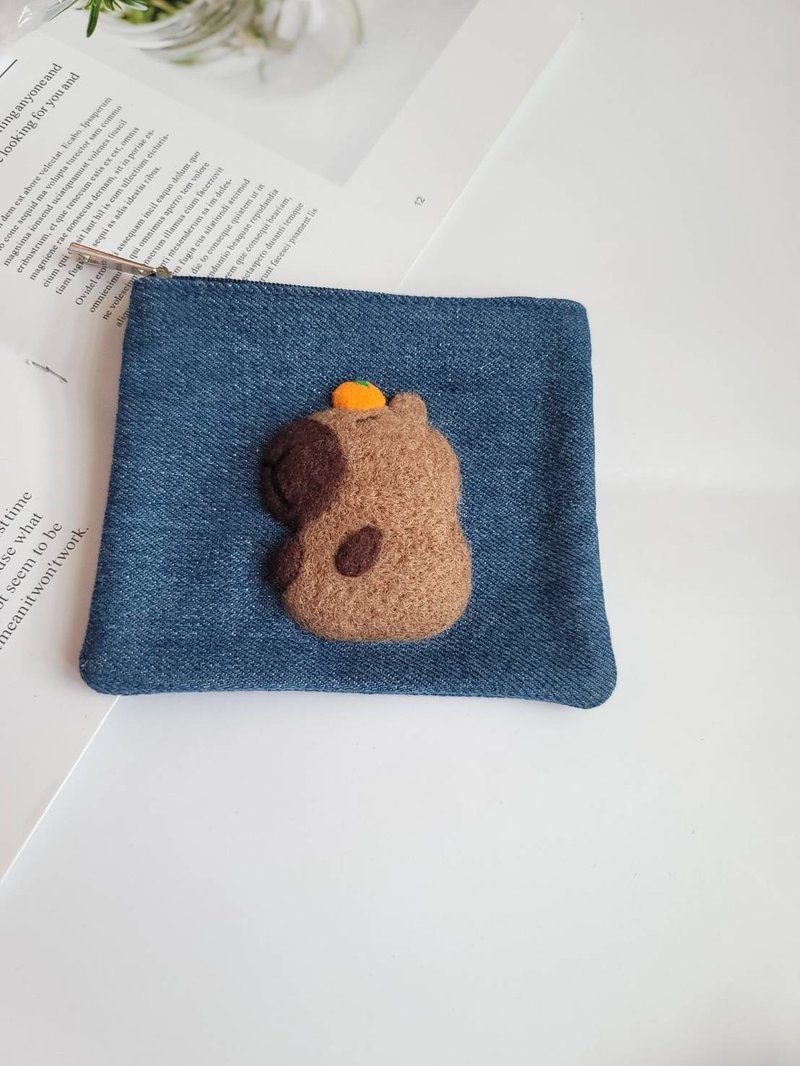 手工羊毛毡-卡皮巴拉零钱包 - 编织/刺绣/羊毛毡/裁缝 - 羊毛 