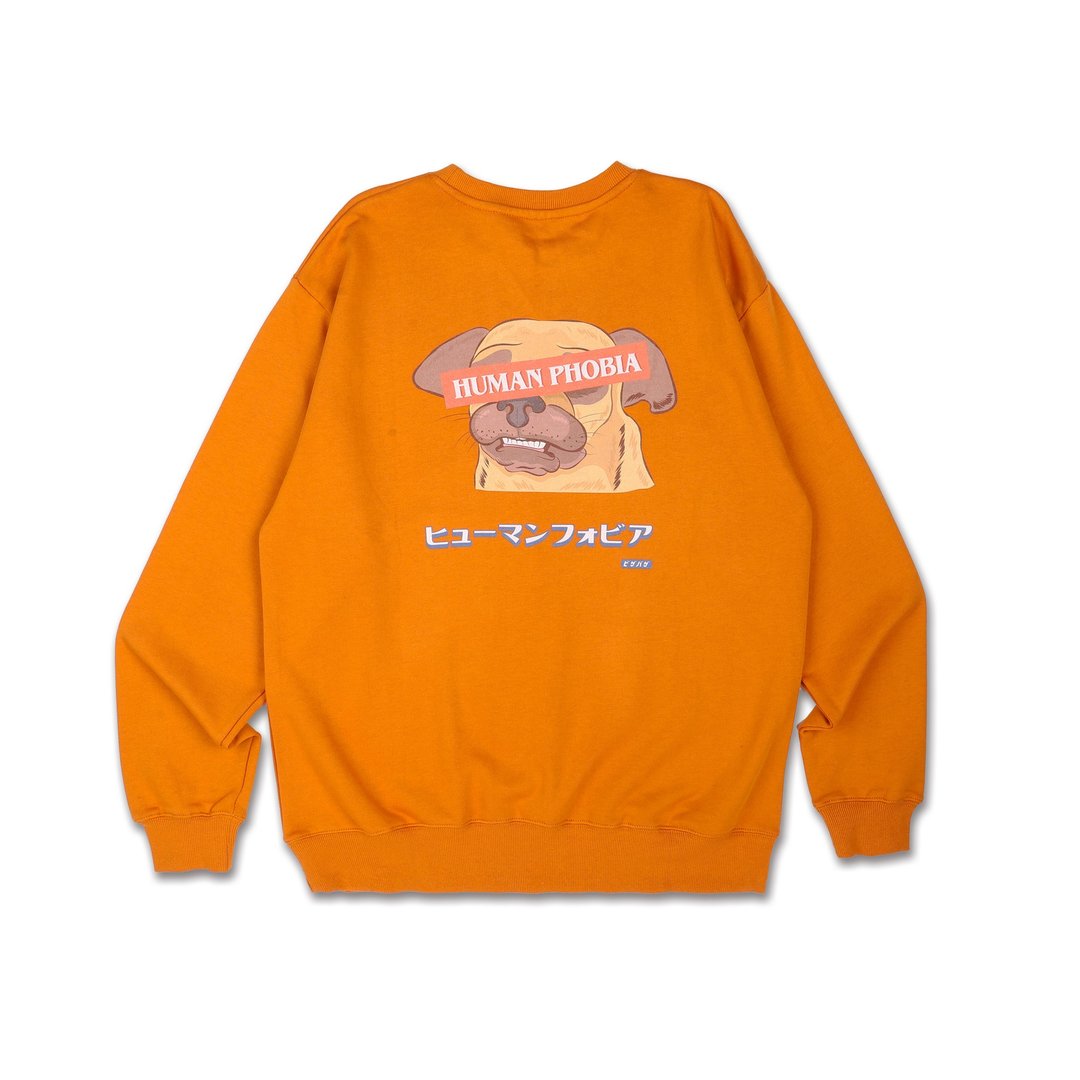 社交恐惧症 美式怀旧 重磅棉质圆领长袖 Tshirt 衫系列 橙色 - 女装上衣 - 棉 橘色