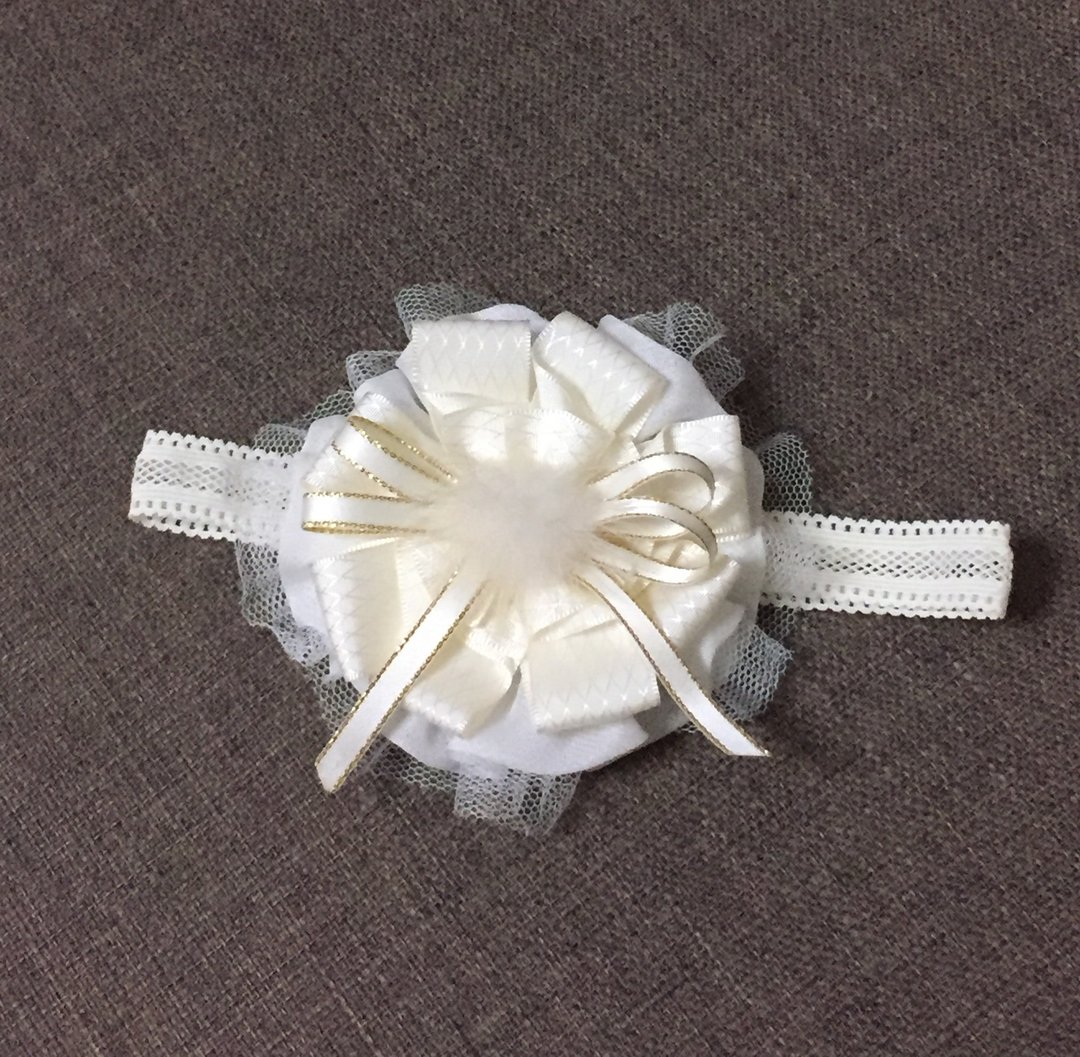 宝宝发带-白色纱圆 - 其他 - 聚酯纤维 白色