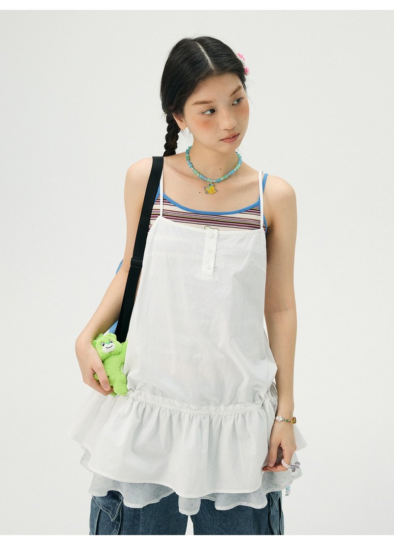 oddmaker格纹背心吊带裙女夏季条纹吊带背心修身上衣 - 女装背心 - 棉．麻 