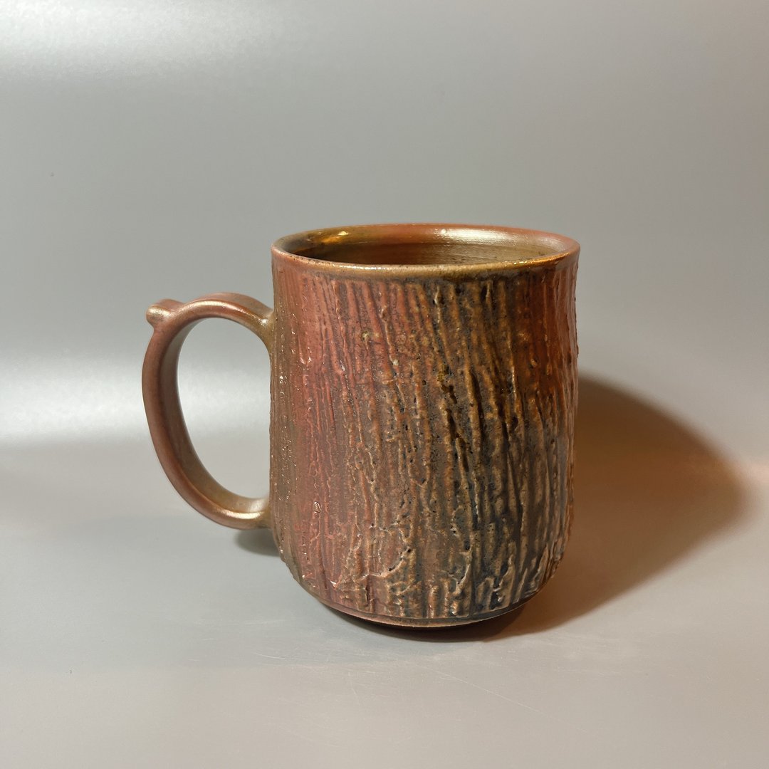柴烧500cc金彩木纹马克杯 / 啤酒杯 / 小平凡手作 - 茶具/茶杯 - 陶 
