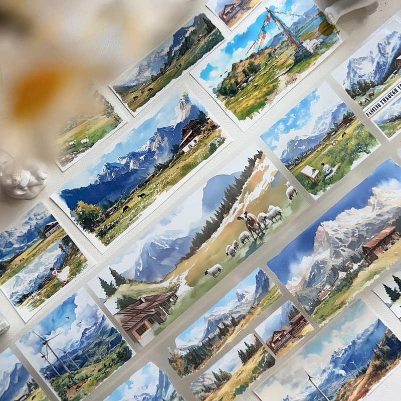 東西社文創 阿勒泰行迹 PET手帳切模膠帶貼紙造景 新疆風景拼贴 - 纸胶带 - 其他材质 