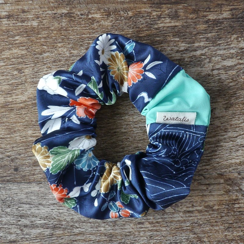 招来幸福的发饰 和服发圈 菊纹 - 发饰 - 其他人造纤维 蓝色