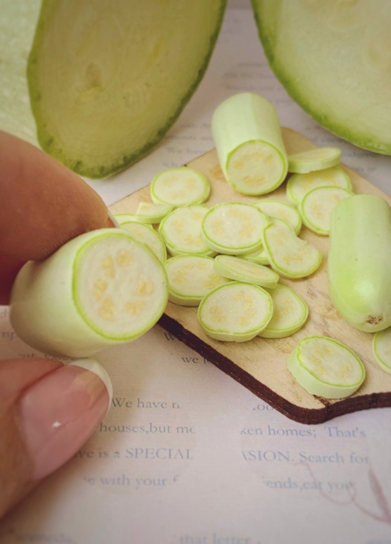 Miniature squash (cane, zucchini). TUTORIAL polymer clay. Mini food. Fimo foods. - 项链 - 粘土 