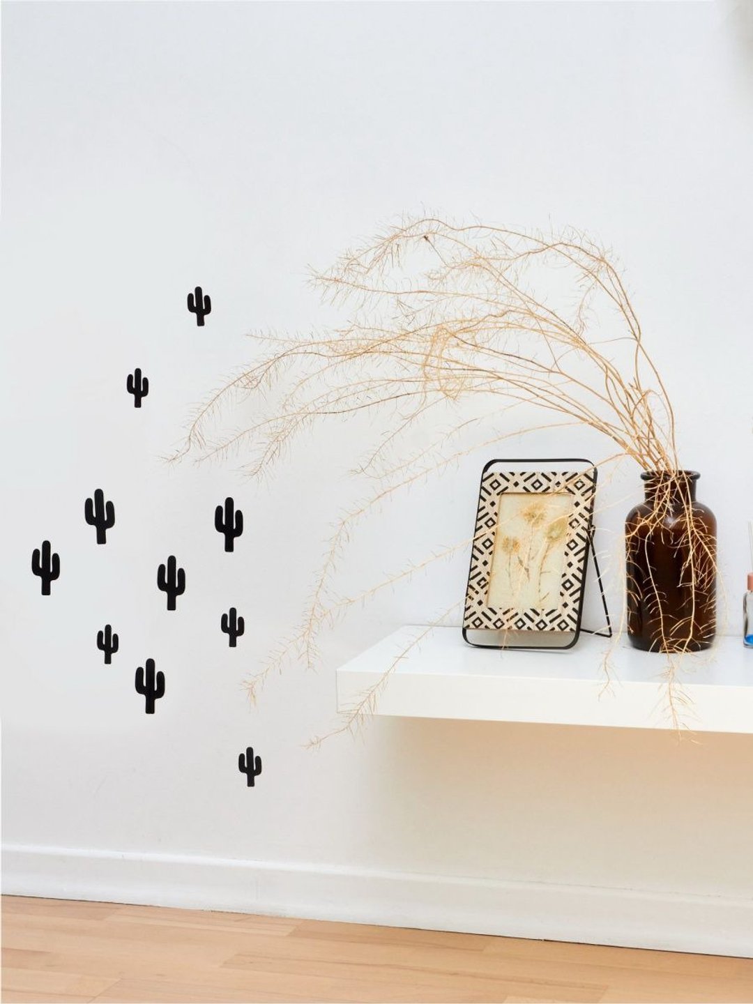Boho Chic/Cactus Plant Wall Art Custom Sticker Set Gift for Him - 墙贴/壁贴 - 其他材质 黑色