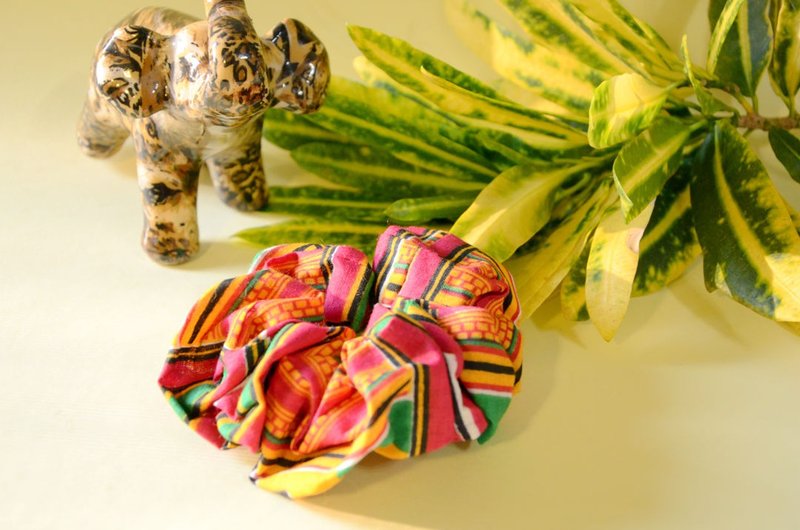 【热恋非洲】非洲花布大肠圈/发圈-加纳肯特 - 发饰 - 棉．麻 