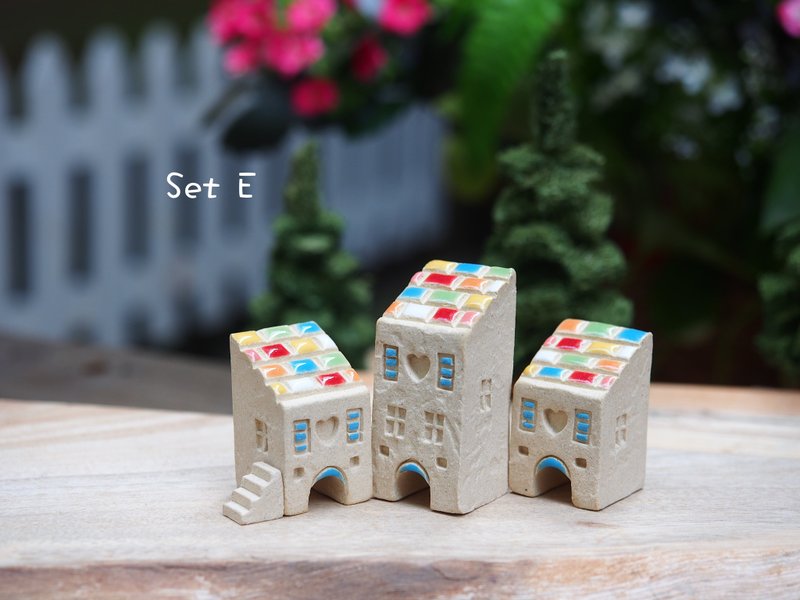 【特惠组】超可爱糖果小屋4件组-有EFGH四款可选择 - 摆饰 - 陶 多色