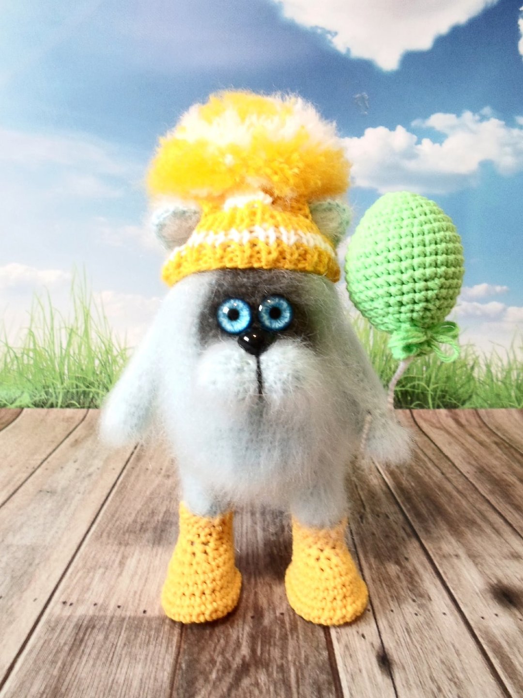 Stuffed plush toys Crochet toy Crochet Cat Amigurumi Cat Plushie kitten - 玩具/玩偶 - 羊毛 多色