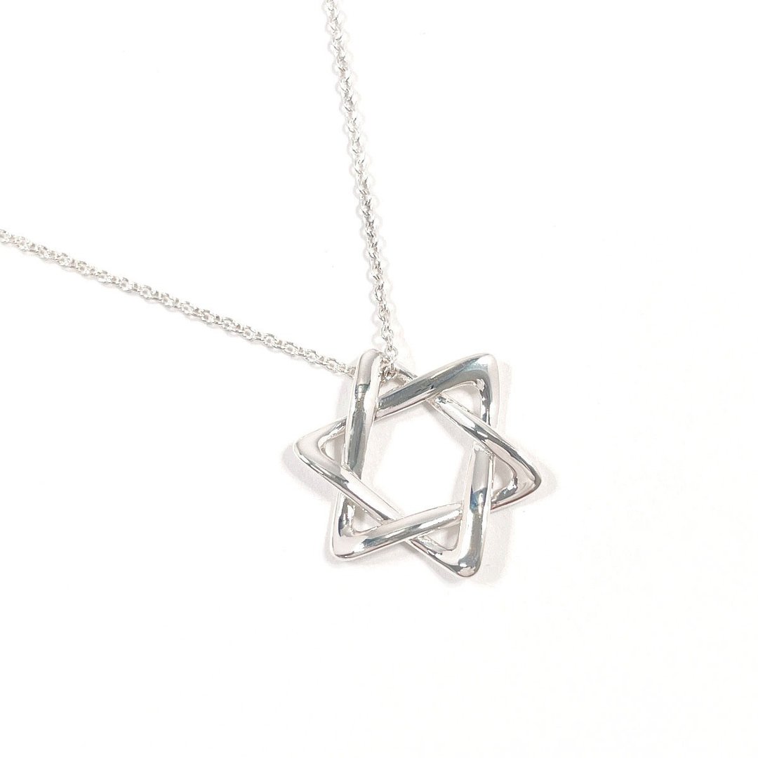 【日本直送．二手美品】Tiffany & Co. 项链 星形大卫 Elsa Peretti 925 纯银 饰品．已抛光 - 项链 - 纯银 银色