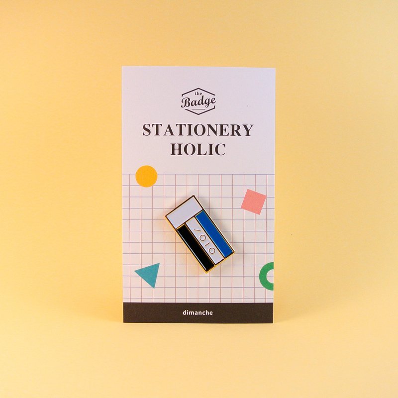 迪梦奇 - 文具控徽章 [橡皮擦] - 徽章/别针 - 其他金属 多色